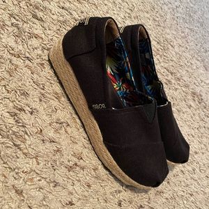 BOBS black slip ons wedged